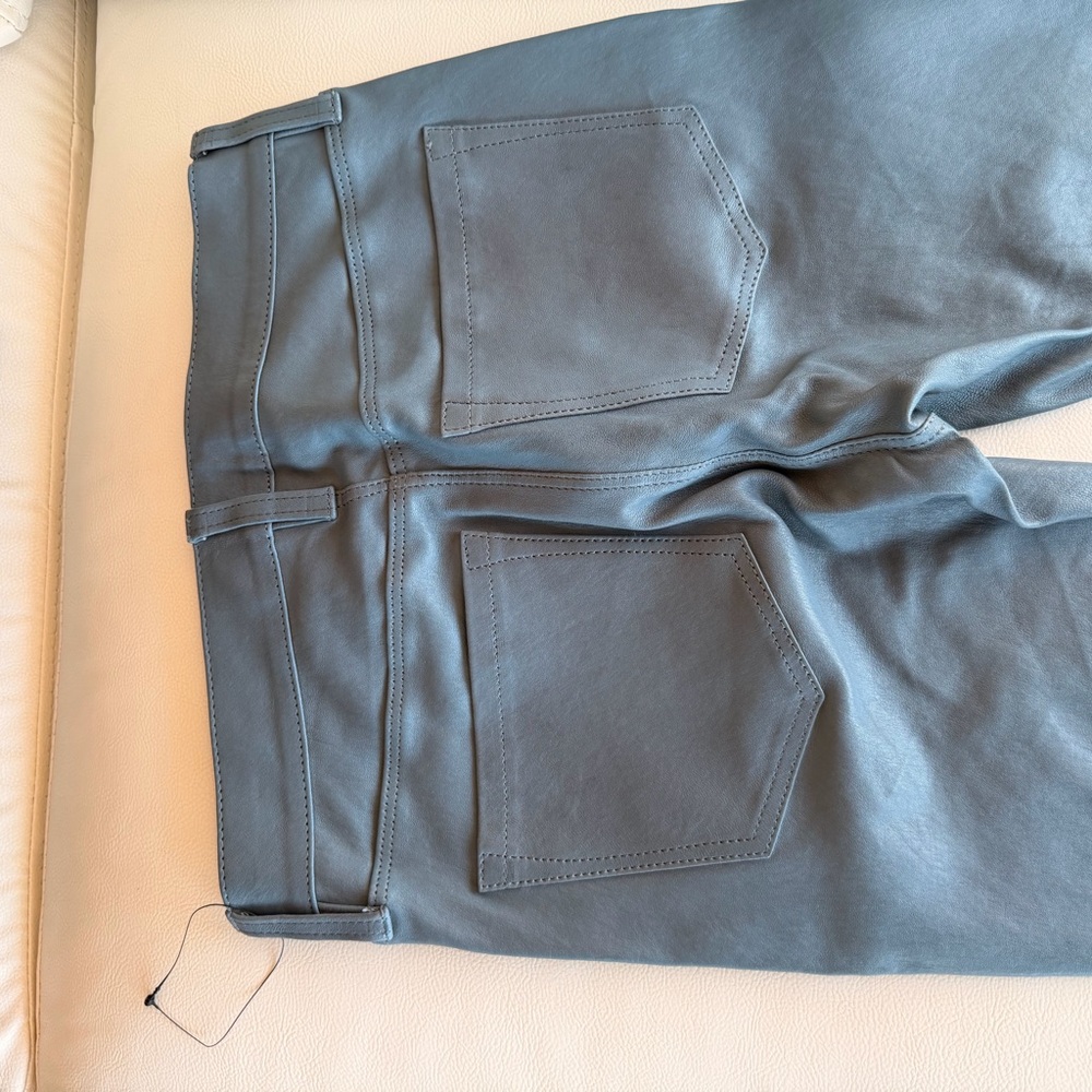 New J Brand Blue gray stretch lamb leather Pants size xs - Picture 9 of 14